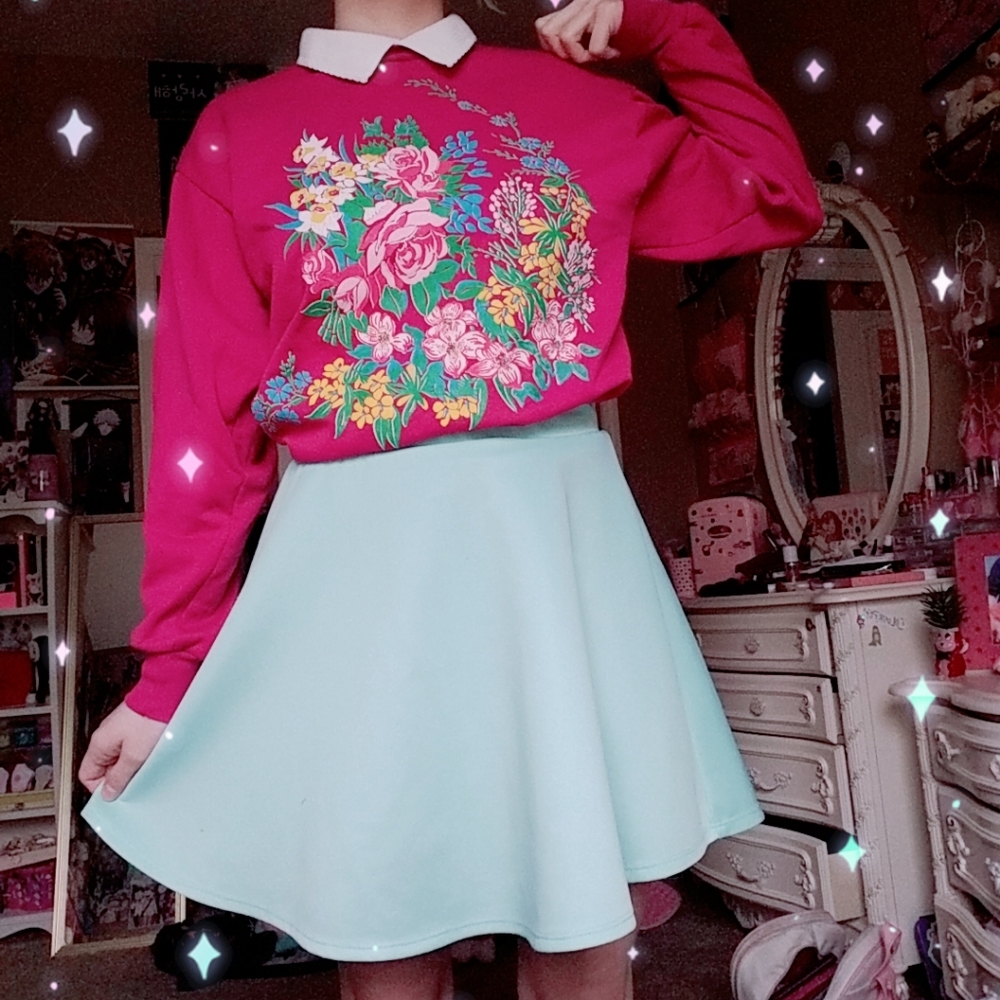 Floral granny sweater